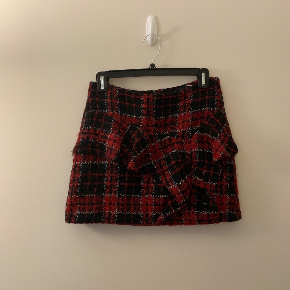 Zara plaid wool skirt